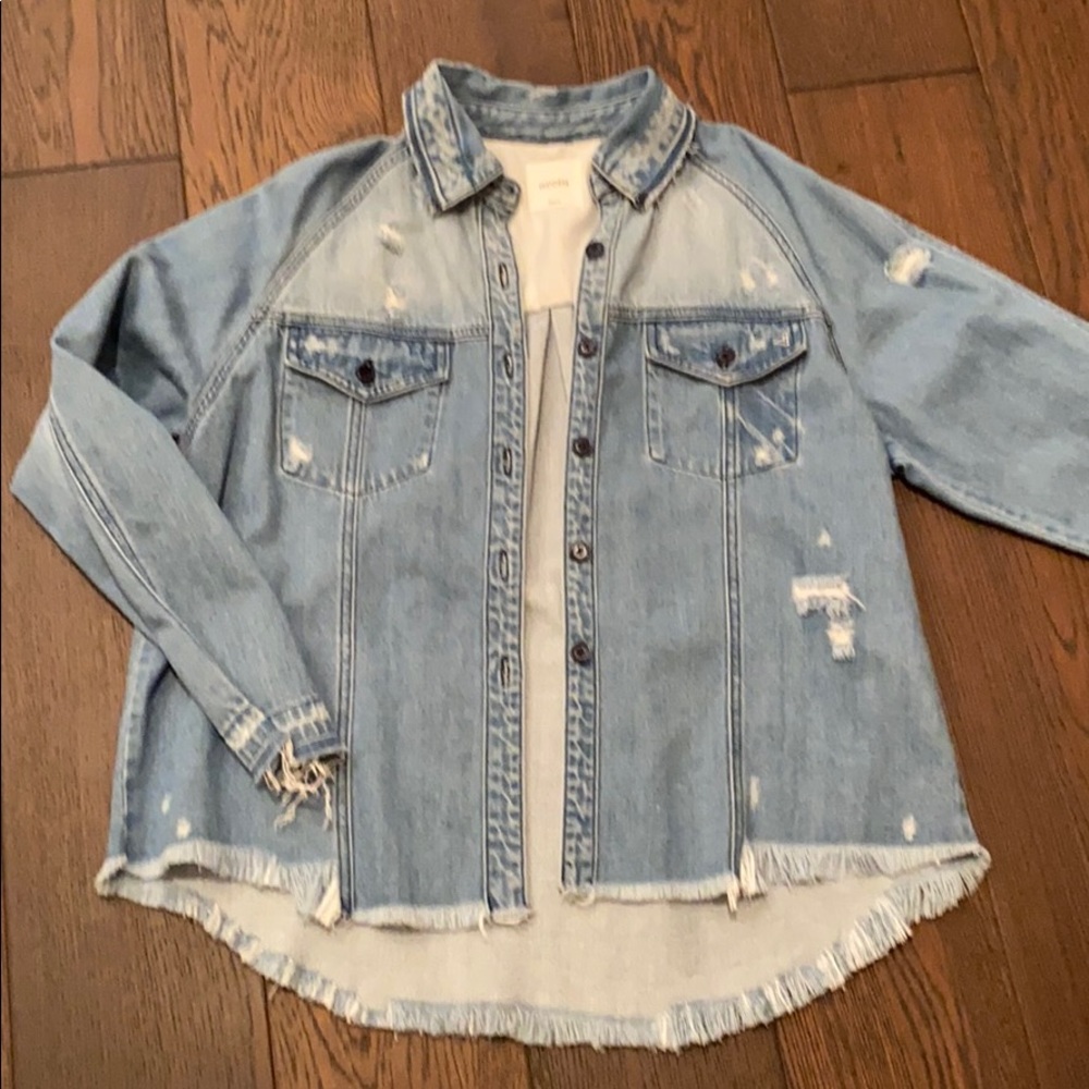 Hidden denim shirt